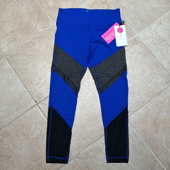 SALE🎉 YOGALICIOUS Bonded blue/gray & mesh leggings - Picture 2 of 11